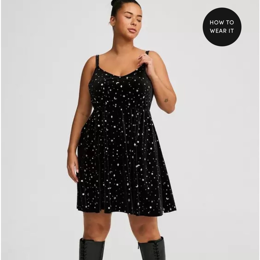 Torrid Mini Velvet Foil Print Sleeveless Dress